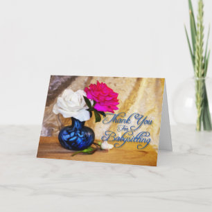 Cartão De Agradecimento Thank you roses for babysitting