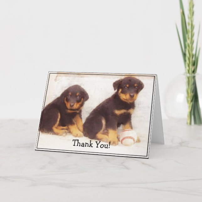Cartão De Agradecimento Thank You Rottweiler greeting card (Frente)