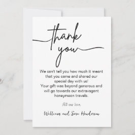 Cartão De Agradecimento Thank You Script Wedding Photo Thank You Card