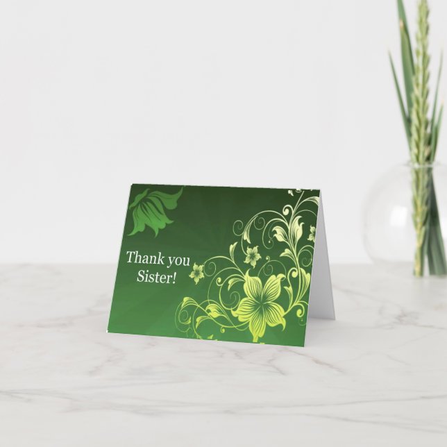 Cartão De Agradecimento Thank you Sister! (Frente)