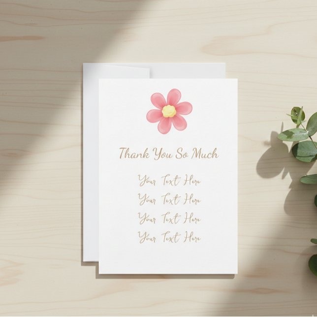 Cartão De Agradecimento Thank You So Much Personalized Card with Pink (Criador carregado)