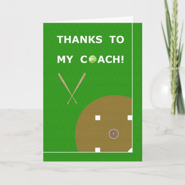 Cartão De Agradecimento Thank You Softball Coach Greeting Cards & Gifts (Frente)