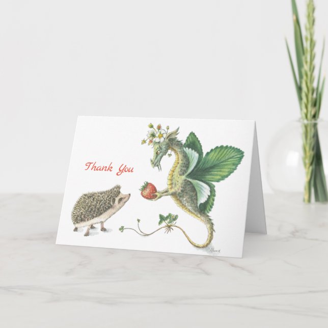 Cartão De Agradecimento Thank you Strawberry Dragon card (Frente)
