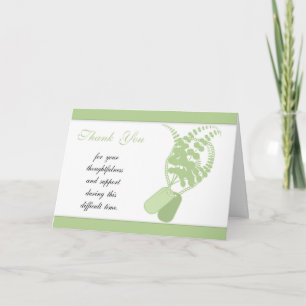 Cartão De Agradecimento Thank You Sympathy , Loss of Military Serviceman /