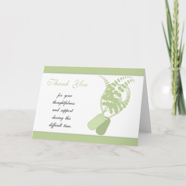 Cartão De Agradecimento Thank You Sympathy , Loss of Military Serviceman / (Frente)