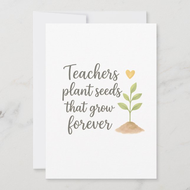 Cartão De Agradecimento Thank you teacher  (Frente)