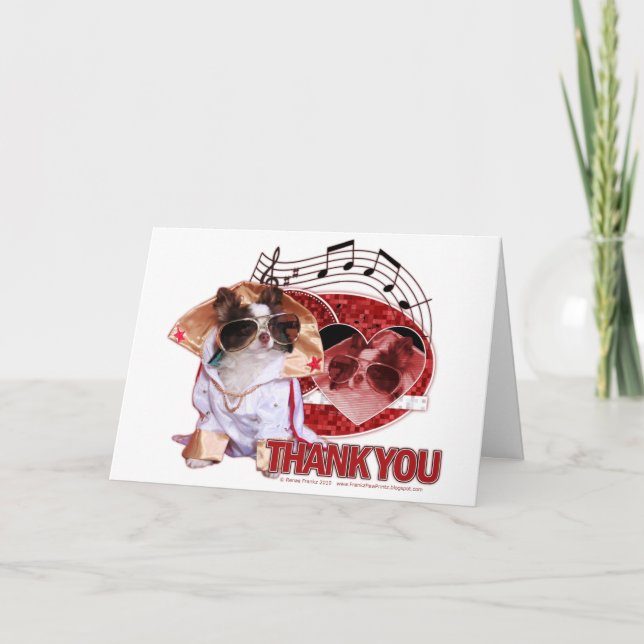 Cartão De Agradecimento Thank You - Thank You Very Much - Chihuahua -Gizmo (Frente)