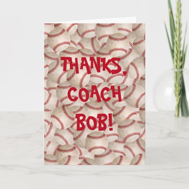 Cartão De Agradecimento Thank You to Baseball Coach (Frente)