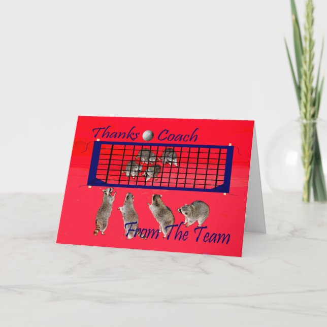 Cartão De Agradecimento Thank You To Volleyball Coach Greeting Card (Frente)