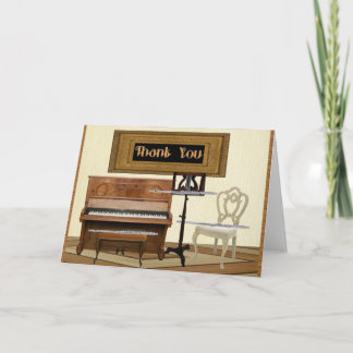 Cartão De Agradecimento Thank You with Three Flutes and Piano