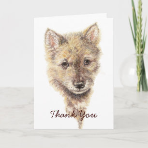 Cartão De Agradecimento Thank You Wolf, Wolves, Cub, Pup, Nature, wildlife