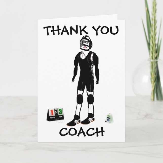 Cartão De Agradecimento Thank You Wrestling Coach (Frente)