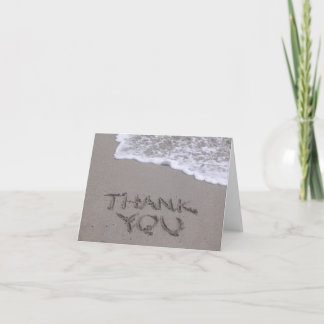 Cartão De Agradecimento Thank You written in Sand Note Card