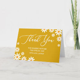 Cartão De Agradecimento Thank yoy card boho Daisy mustard
