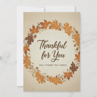 Cartão De Agradecimento Thankful for You Fall Thank You Cards