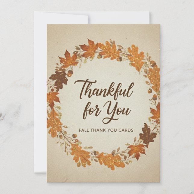 Cartão De Agradecimento Thankful for You Fall Thank You Cards (Frente)