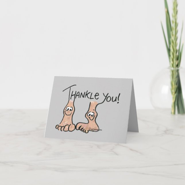 Cartão De Agradecimento Thankle Cartoon Thank You Card (Frente)