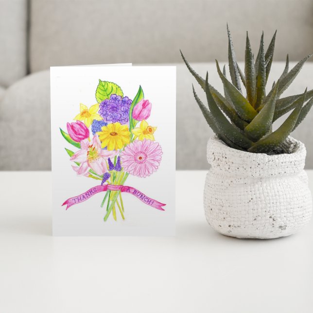 Cartão De Agradecimento Thanks a Bunch Thank You Card (Criador carregado)