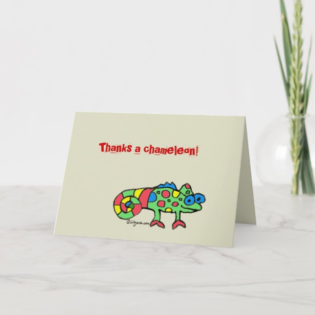Cartão De Agradecimento Thanks a Chameleon Thank You Card (Frente)