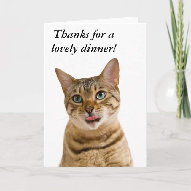 Cartão De Agradecimento Thanks for a lovely meal (Frente)