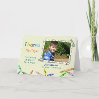Cartão De Agradecimento Thanks Teacher Custom Photo/Name Card