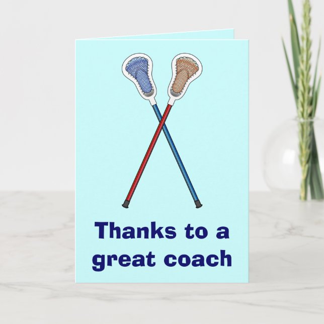 Cartão De Agradecimento Thanks to a Great Lacrosse Coach (Frente)