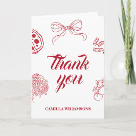 Cartão De Agradecimento That’s Amore Red Bridal Shower THANK YOU