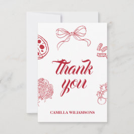 Cartão De Agradecimento That’s Amore Red Bridal Shower THANK YOU