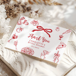 Cartão De Agradecimento That's Amore Hand Drawn Italian Bridal Shower