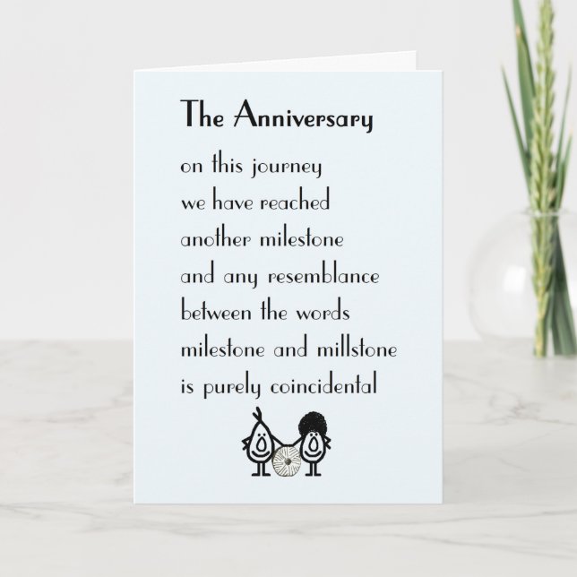 Cartão De Agradecimento The Anniversary A Funny Wedding Anniversary Poem  (Frente)