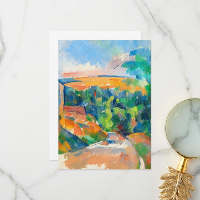 Cartão De Agradecimento The Bend in the Road by Paul Cezanne (Frente/Verso In Situ)