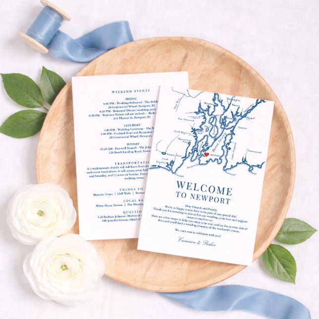 Cartão De Agradecimento The Bohlin Wedding Weekend Itinerary Card Newport (The Bohlin Wedding Welcome Letter Schedule of Events Wedding Itinerary Card Narragansett Bay )