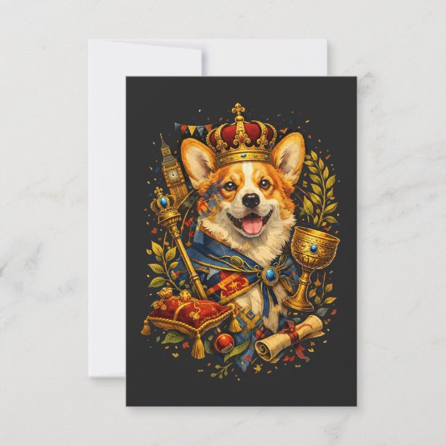 Cartão De Agradecimento The Corgi King (Frente)