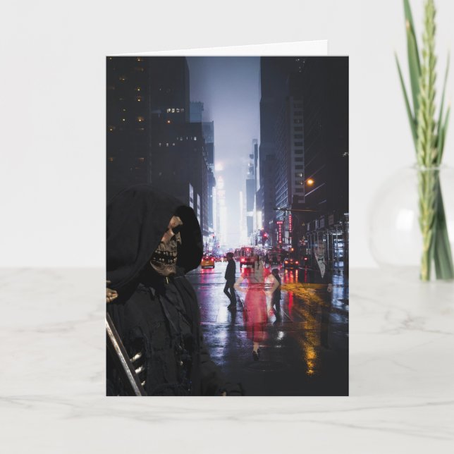 Cartão De Agradecimento The Grim Reaper Halloween Card (Frente)