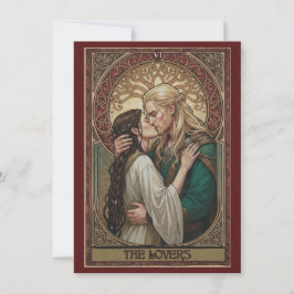 Cartão De Agradecimento The Lovers Tarot Art Flat Thank You Card 