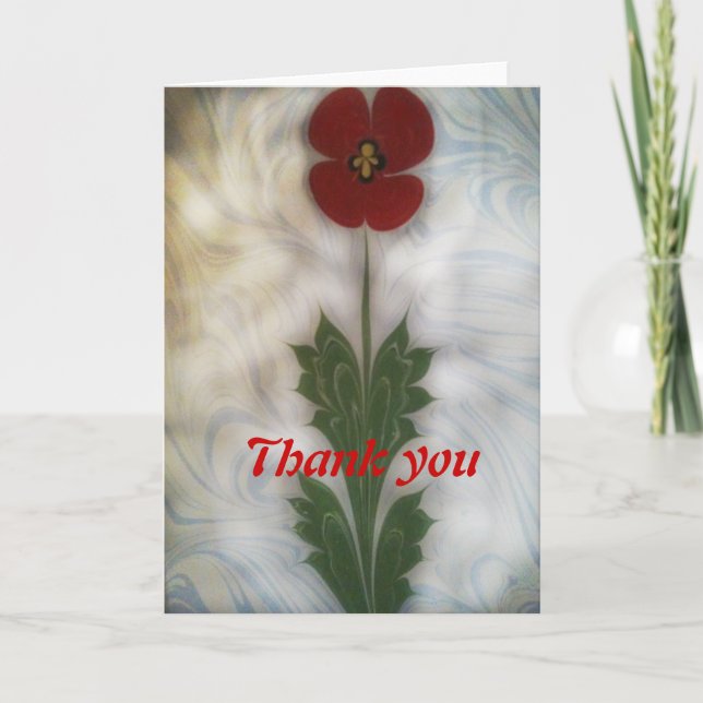 Cartão De Agradecimento The marbling of art poppy  thank you Card (Frente)