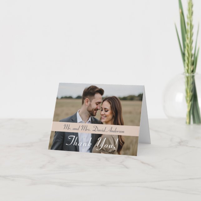 Cartão De Agradecimento The Refined Catholic Wedding Folded Thank You Card (Frente)