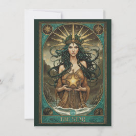 Cartão De Agradecimento The Star Tarot Art Flat Thank You Card