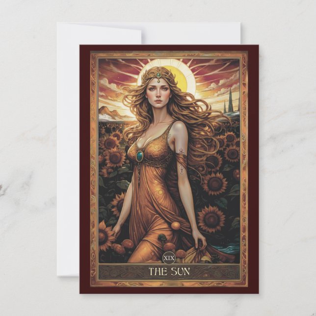 Cartão De Agradecimento The Sun (Sol) Tarot Art Flat Thank You Card (Frente)