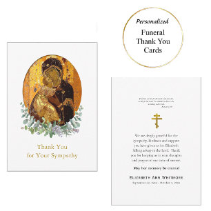 Cartão De Agradecimento Theotokos do Funeral de Vladimir Orthodox