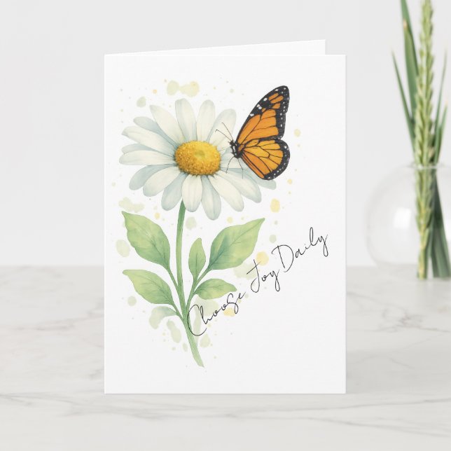 Cartão De Agradecimento Thinking of You Notecard - Daisy & Butterfly (Frente)
