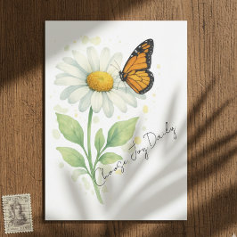 Cartão De Agradecimento Thinking of You Notecard - Daisy & Butterfly