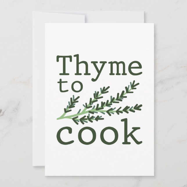 Cartão De Agradecimento Thyme Para Cozinhar (Frente)