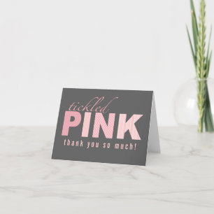 Cartão De Agradecimento Tickled Pink Baby Girl Thank You Note Card