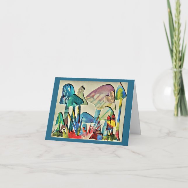 Cartão De Agradecimento Tie Dye Mushroom (Frente)