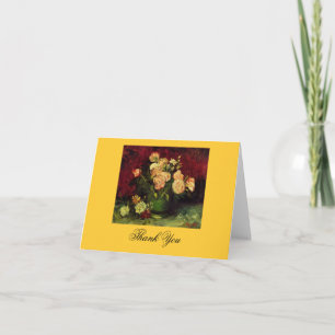Cartão De Agradecimento Tigela com Peônias e Rosas, Vincent van Gogh