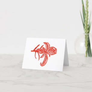 Cartão De Agradecimento Tiger Lily - Placa Impressão de Bloco de Estilo Ja