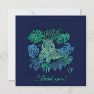 Cartão De Agradecimento Tigre da selva azul