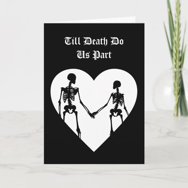 Cartão De Agradecimento Till Death Do Us Part Valentine's Day Card White (Frente)