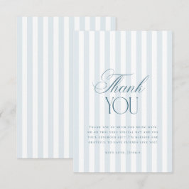 Cartão De Agradecimento Timeless Blue Stripes Bridal Shower